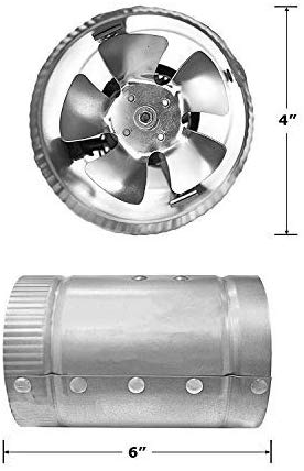 iPower GLFANXEXPSET6CHUMD 6 inch 350 CFM Inline Carbon Filter with Fan Speed Controller and Temperature Humidity Monitor Grow Tent Ventilation, 6