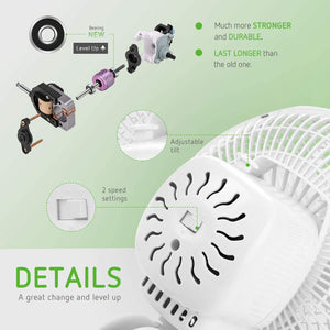 VIVOSUN 6 Inch Clip on Oscillating Fan Fit for 0.59 to 1 Inch Grow Tent Pole with 2-Speed Control