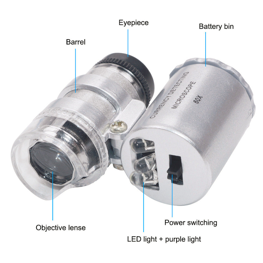 Best ECO Farm 60X 30X LED Light Mini Magnifier High Clear LED Microscope  for Sale 